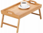Zeller Snídaňový stůl, bambusový podnos s nohami, 50x30 c...