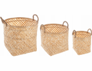 Úložné koše Atmosphera NATURAL, bambusová vazba, 3 kusy