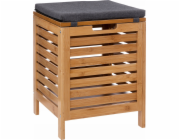 Koupelnová stolička 5five BAMBOO s košem na prádlo, 2v1