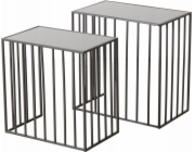 Boltze JORIS kovové stolky do obývacího pokoje, zrcadlová deska, 2 kusy