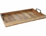 Home Styling Collection Dřevěný žebrovaný podnos - 3 kusy v sadě