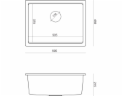 GraniteQ dřez LOGAN 100 GraniteQ čistý karbonový dřez 59,5x45,1x21,5 cm 1-miska zapuštěná s ručním sifonem zlatá