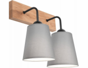 Nástěnné svítidlo Lamkur Lamkur Lula 47683 nástěnné svítidlo boho nástěnné svítidlo dřevěný materiál stínidla 2x60W E27 šedá/dřevo