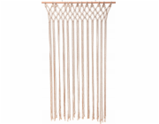 Home Styling Collection Závěs na dveře, 90 x 180 cm, makramé na dřevěné tyči