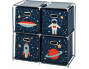 Storage Solutions Police na hračky s kontejnery Vesmírná mise, 68 x 35 x 70 cm