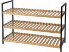 Storage Solutions Police na boty, 3 úrovně, bambusový a k...