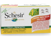 SCHESIR Chicken with ham in jelly - vlhké krmivo pro psy - 4 x 85g