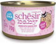 SCHESIR Baby Chicken s játry ve vývaru - mokré krmivo pro koťata - 70g