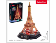 CubicFun - Puzzle 3D s LED Noční edice: Eiffelova věž 51 dílků