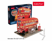 CubicFun - Puzzle 3D s LED Noční edice: Londýnský autobus 161 dílků