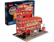 CubicFun - Puzzle 3D s LED Noční edice: Londýnský autobus 161 dílků
