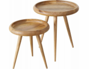 Konferenční stolek Boltze Herve, 2 kusy, mangové dřevo