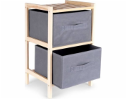 Dřevěná skříňka Vilde Grey se dvěma zásuvkami, 46 cm