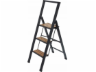 Wenko Skládací žebřík, černý, 3 schody, WENKO