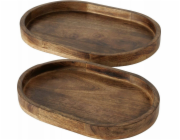 Dekorativní podnosy Boltze OVOLIO z mangového dřeva, 2 kusy