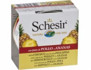 SCHESIR Chicken with pineapple in jelly - vlhké krmivo pro psy - 150g
