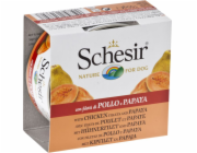SCHESIR Chicken with papaya in jelly - vlhké krmivo pro psy - 150g