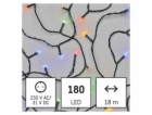 LED vánoční řetěz, 18 m, venkovní i vnitřní, multicolor, ...