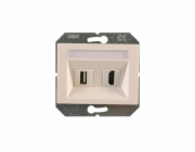 USB a HDMI zásuvka Vilma XP500, bílá
