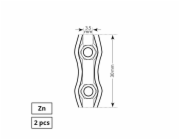 Plochá dvojitá lanová svorka Haushalt, 2DD, 2 mm