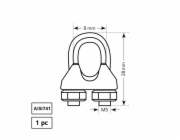 Lanová svorka Haushalt, AISI304, 1DD, 6 mm