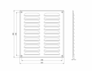 Větrací mřížka EUROPLAST MR2628, 260 x 280mm