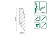 Podlahová lišta FOF A015, 2400 x 70 x 18 mm