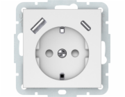 Zásuvka+A+C VILMA QR1000, mat. bílá barva