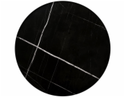 Sada konferenčního stolku, černá/mramor, 48-73 x 40-47 cm