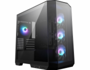 MSI skříň MAG PANO 100R PZ Black/ bez zdroje/ levé a přední sklo/ 4x 120 mm A-RGB fan/ 1x USB-C/ 1x USB3.2/ černá