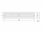 Dveřní větrací mřížka EUROPLAST VR459, 450 x 92 mm