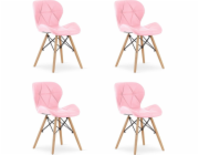 Židle Leobert LAGO, ekokůže - růžová x 4