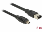 Delock Firewire 6-pin - Firewire 4-pin, 2m, černá (82577)