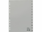 Oddělovače odolného pořadače, šedé A4, 1-12 stran