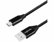 LogiLink USB-A - microUSB USB kabel 1 m černý (CU0144)