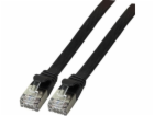 EFB Flat RJ45 U/FTP patch kabel, kat. 6A, PVC, 0,5 m, čer...
