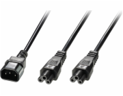 Lindy Lindy IEC-Y-Netzkabel napájecí kabel C14 auf 2x C5 2,5m