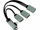 LogiLink USB 3.2 hub, USB-C/M 90, až 3x USB-A/F, 0,15 m