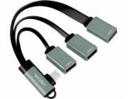LogiLink USB 3.2 hub, USB-C/M 90, až 3x USB-A/F, 0,15 m