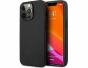 Pouzdro Mercedes AMG Petronas F1 Team AMG pro iPhone 14 Pro Max 6.7 černo/černé pevné pouzdro Leather Hot Stmped