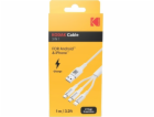 Kodak USB-A - USB-C + microUSB + Lightning kabel 1 m Bílá...