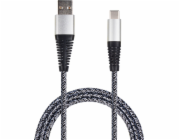 USB 2GO USB-A - USB-C kabel 1 m Černostříbrný (795953)