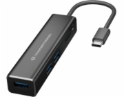 Conceptronic USB adaptér CONCEPTRONIC 3portový USB-C->USB-A 3.0/SD/MicroSD/TF slot pro kartu