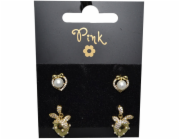 Pozlacené náušnice SET 4 ks DARY MOŘE s PERLY