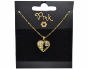 Pozlacený řetízek s přívěskem SRDCE LÁSKA s PERLY