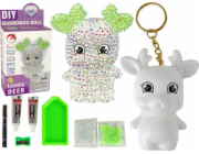 LeanToys DIY sada Diamond Reindeer DIY Crystals 3D Keychain White