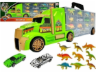 Kufr LeanToys Truck Transporter Sorter se zelenými dinosaury