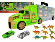 Kufr LeanToys Truck Transporter Sorter se zelenými dinosaury