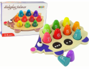 LeanToys dřevěný vzdělávací ježek 10 barevných pěšců