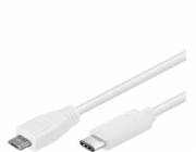 PremiumCord USB-C/male - USB 2.0 Micro-B/Male, bílý, 1m